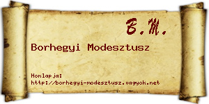 Borhegyi Modesztusz névjegykártya